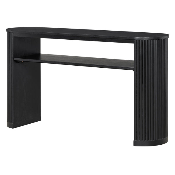 Console Table With Fluted Legs, Open Shelf