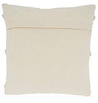 Pom Pom Diamond Decorative Throw Pillow Cover 18" W x 18" L - Ivory Square Cushion Case for Home, Couch, Bedroom, Living Room and Office Décor
