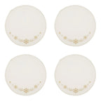Christmas Collection Embroidered Design Placemats 14" Round, Set of 4 - Festive Table Mats for Christmas, Winter Holidays, Home Décor, Banquet, Family Gathering, Special Occasion