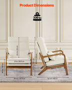 High Back Mid Century Linen Accent Chair For Living Room