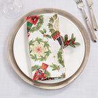 Nutcracker Holiday Tablecloth 65" W X 84" L - Red & Green Solider Print Festive Table Cover for Christmas Décor, Dining Room, Banquet, Family Gathering and Special Events