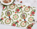 Nutcracker Holiday Table Runner 16" W X 70" L - Red & Green Festive Table Cover for Christmas Décor, Dining Room, Banquet, Family Gathering and Special Events