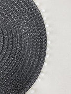 Pom Pom Textured Placemats 15 Inches Round, Set of 4 – Modern Traycloth Table Mats for Home, Dining Room Décor, Banquets, Indoor & Outdoor and Special Events