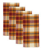 Harvest Plaid Design 100% Cotton Tablecloth 70" W x 70" L - Autumn Rust Table Cover for Home, Dining Table Decor, Banquet, Thanksgiving and Special Event