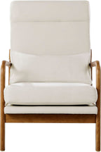 High Back Mid Century Linen Accent Chair For Living Room