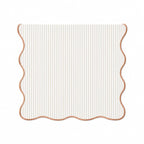 Scalloped Stripe Table Runner 16 X 72 Inch - Lined Farmhouse Decorative Table Cover for Kitchen, Dining Room, Holiday & Everyday Home Décor (Natural)