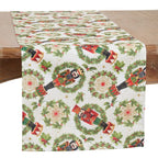 Nutcracker Holiday Table Runner 16" W X 70" L - Red & Green Festive Table Cover for Christmas Décor, Dining Room, Banquet, Family Gathering and Special Events