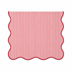 Scalloped Stripe Table Runner 16 X 72 Inch - Lined Farmhouse Decorative Table Cover for Kitchen, Dining Room, Holiday & Everyday Home Décor (Natural)