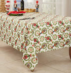 Nutcracker Holiday Tablecloth 65" W X 84" L - Red & Green Solider Print Festive Table Cover for Christmas Décor, Dining Room, Banquet, Family Gathering and Special Events