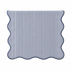 Scalloped Stripe Table Runner 16 X 72 Inch - Lined Farmhouse Decorative Table Cover for Kitchen, Dining Room, Holiday & Everyday Home Décor (Natural)