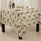 Nutcracker Holiday Tablecloth 65" W X 84" L - Red & Green Solider Print Festive Table Cover for Christmas Décor, Dining Room, Banquet, Family Gathering and Special Events