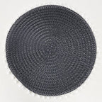 Pom Pom Textured Placemats 15 Inches Round, Set of 4 – Modern Traycloth Table Mats for Home, Dining Room Décor, Banquets, Indoor & Outdoor and Special Events