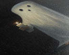 Ghost Holding A Candle Halloween Decor, Art Canvas Print, Spooky Ghost Wall Art, Fall Decor, Halloween wall decor, Funny Halloween Art
