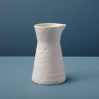 Rugueux Stoneware Carafe Pitcher in Pearl