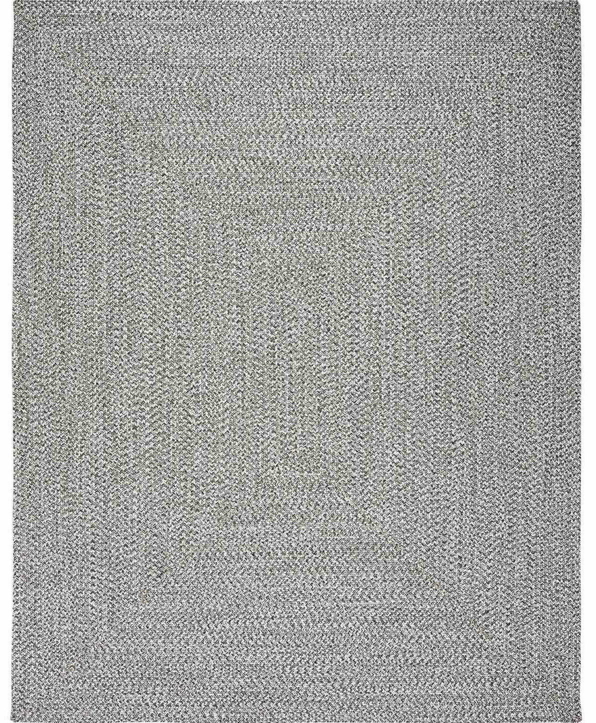 Cream Charcoal Braided Faux Jute Outdoor Rug