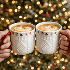Christmas Ceramic Mug Set – Cozy Sweater Style Coffee Mugs, Holiday Gift