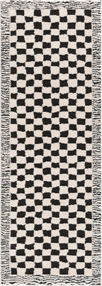 Leryn Black & White Checkered Area Rug