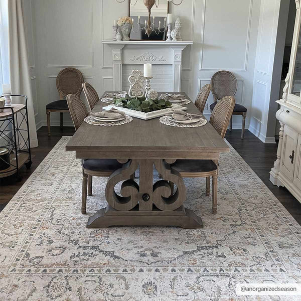 Hiti Cream Flat Pile Washable Rug