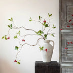 Faux Berry Leaf Branch Stem 45.2" Tall