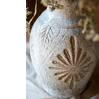 White Carved Floral Vase