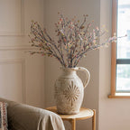 White Carved Floral Vase