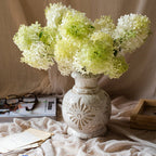 White Carved Floral Vase