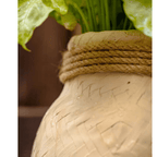Faux Bamboo Woven Cement Planter