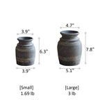 Handmade Gray Clay Pottery Vase