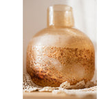 Amber Bubble Glass Bud Vase