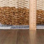 Alie Blue Gray Checkered Washable Rug