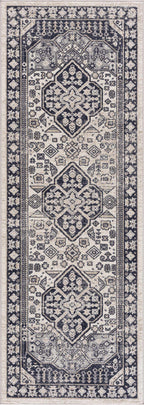 Cabacungan Cream & Gray Washable Area Rug - Clearance