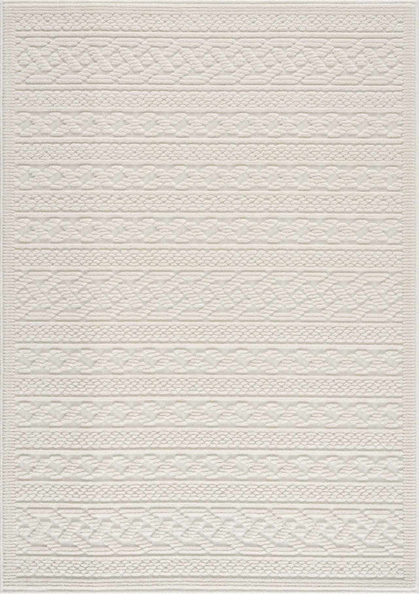 Fadey White 3D Washable Rug
