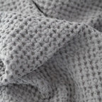 Linen Tales Light Grey Linen & Cotton Honeycomb Waffle Towel Set