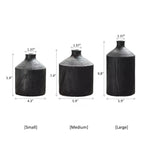 Black Wooden Vase Narrow Neck Decorative Bottle