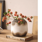 Watertight Brown Imprint Ceramic Vase