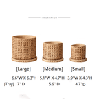Faux Woven Grid Cement Pot