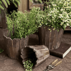 Spliced Solid Wood Planter Round