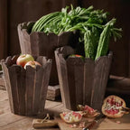 Spliced Solid Wood Planter Round