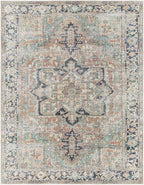 Green Nisa Tumble Dry Washable Rug