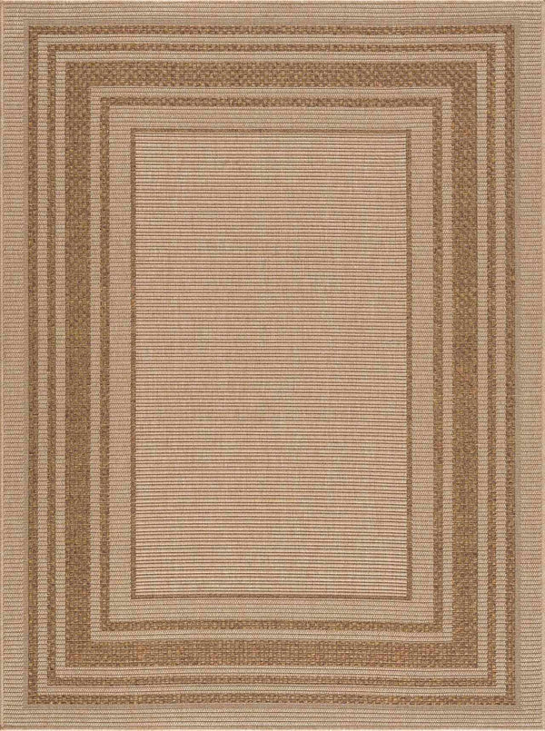Isoko Bordered Faux Jute Outdoor Rug