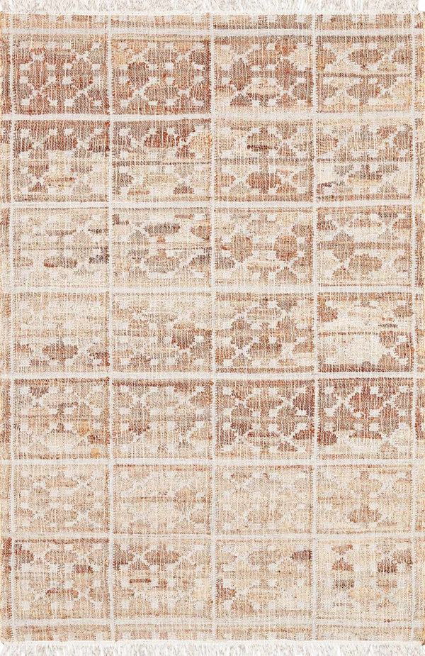 Rice Handcrafted Fringed Jute Carpet