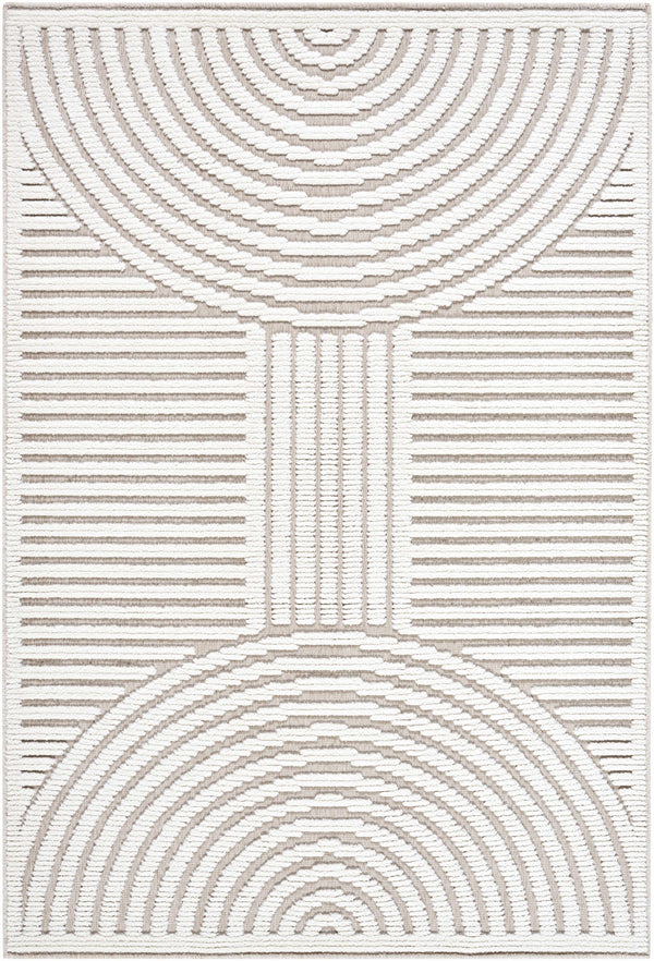 Deron Ivory 3D Rainbow Washable Rug