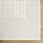 Deron Ivory 3D Rainbow Washable Rug