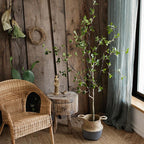 Artificial Green Leaf Faux Tree In Pot