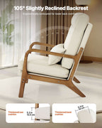 High Back Mid Century Linen Accent Chair For Living Room