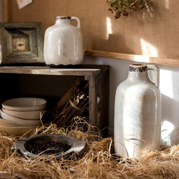 Binglie Glazed Pottery Vase with Single Handle
