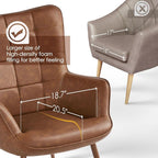 Leather Accent Chair Camel With Metal Legs Living Room