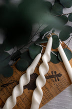 Twisted Spiral Taper Candle – Wedding, Dinner Table, Soy Wax Candle, Any Color
