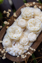Beautiful Flower Dough Bowl Candle – Flower Scented Handcrafted Dough Bowl – Large Farmhouse Candle