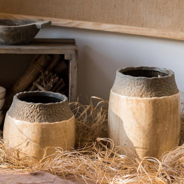 Khaki Pottery Jar